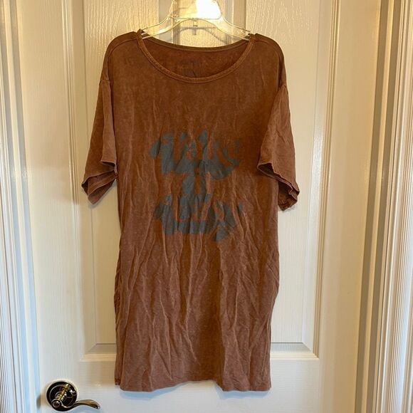 Brown Graphic Midi Dress - Picture 1 of 8